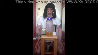 Crossdressing Femboy Milked by Machine on Cam