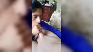 Indian Trans MILF Sucks Lover While Husband Is Away