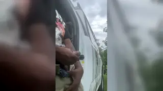 Mature Ebony Stud Strokes Massive BBC in Car POV