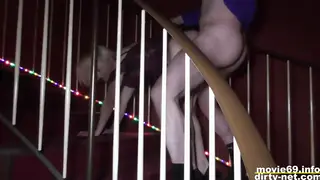 Petite Blonde Takes Multiple Men in Club Gangbang