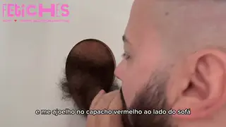 Bearded Amateur Takes Stranger at Gloryhole Booth