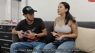 Indian Woman Performs Deepthroat While Partner Watches
