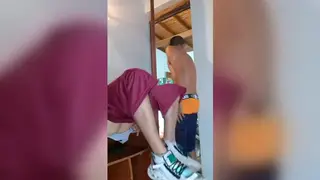 Latino Stud Delivers Deepthroat Face Fuck Outdoors in Stockings