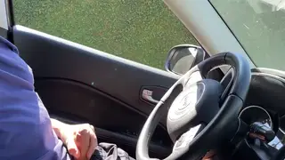 Busty MILF Gets Stranger's Handjob Finish in Parked Car