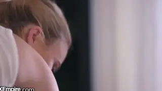 Curvy Blonde Teen Sneaks Her Boyfriend In for a BBC Deepthroat