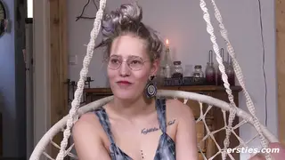 MILF in Glasses Teases Herself With Toys While Bound