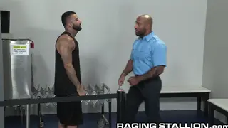 Hairy Black Stud Dominates Latino Hunk Outdoors
