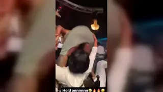 Ebony Teen Performs Oral and Handjob in Club Setting