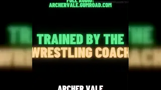Muscular Coach Trains Young Athlete in Locker Room Showers