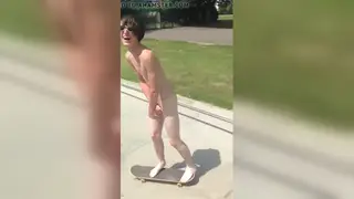 Muscular Skater Shows Off Physique Outdoors