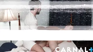 Hairy Stepdad Delivers Deepthroat and Handjob to Stepson