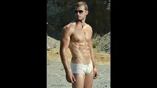 Muscular Amateur Flexes and Strokes to Climax