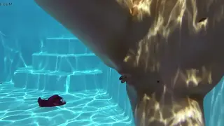 Teen Gymnast Strips from Pink Swimsuit in Pool Solo