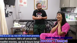 Brunette Patient Uses Toy During Kinky Medical Exam