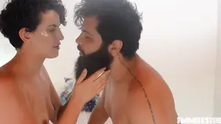 Petite Brunette Takes Anal and Creampie in Interracial Encounter