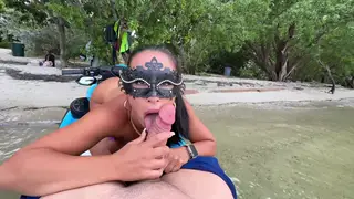 Busty MILF Takes Anal on Tropical Beach