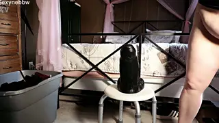BBW MILF Rides Massive Toy to Solo Climax