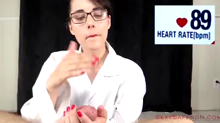 Busty Nurse in Uniform Delivers a POV Handjob and Blowjob