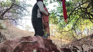 Indian Couple Fucks Doggystyle Outdoors in Bathroom Break