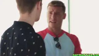 Muscle Twink Takes Bareback Pounding From Partner