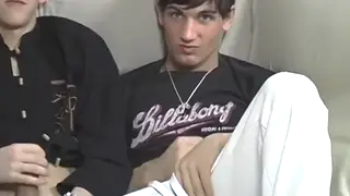 Vintage Twink Orgy Ends in Group Cumshot