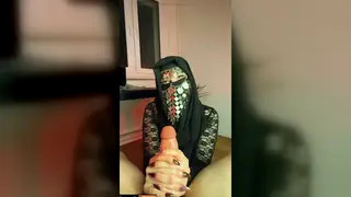 Arab Beauty Jerks Oiled Cock to Double Finish in POV