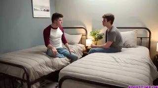Hairy Twinks Share Deep Rimming and Bareback Threesome
