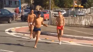 Muscular Teen Flaunts His Body in Wet Underwear