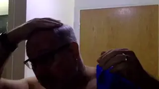 Hairy Bear Daddy Strokes in Steamy Shower