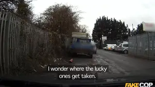 Blonde MILF in Police Uniform Fucks Stranger Outdoors at Junk Yard