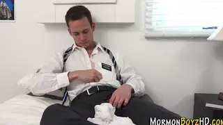 Muscular Jock in Uniform Strokes to a Messy Facial