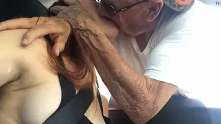 Asian MILF Kneels for an Older Stranger