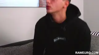European Twinks Share a Delivery Guy in a Bareback Threesome