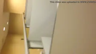 Office Worker Sucks Cock in Bathroom Stall