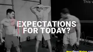Muscular Latino Jocks Share a Sweaty Threesome After Training