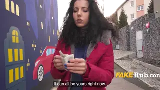 European Babe Sucks Stranger Outdoors For Cash
