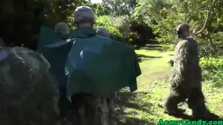POV Soldier Pounds Cadet Outdoors in Two Positions
