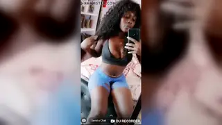 Curvy Ebony MILF Shows Off Hairy Body in Solo Tease