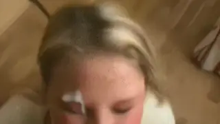 Blonde Gives POV Blowjob Until Facial Finish