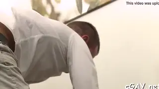 Muscular Stud Takes a Rough BBC Blowjob