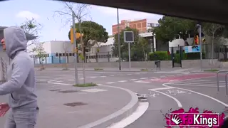 Blonde European Sucks Cock Outdoors Before Doggystyle
