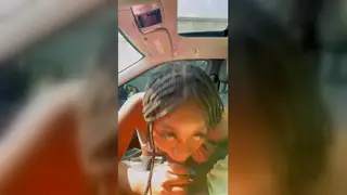 Ebony Babe Caught Giving Deepthroat in a Parked Car