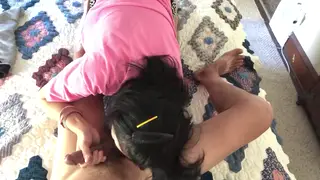 Asian MILF Delivers a Slow Handjob and Blowjob Finish