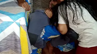 Busty Village Wife Rides Husband to Creampie on Chair