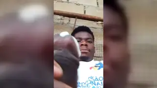 Ebony Teen Strokes Big Cock Outdoors Solo