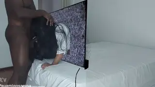 Petite Latina Cosplayer Takes Two BBCs in Halloween Threesome