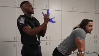 Muscular Studs Swap Blowjobs Before Bareback Interracial Fuck