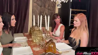 Busty Brunette MILFs Share One Man in a Wild Orgy