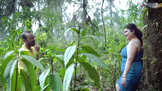 Hairy Indian Babe Gets Bent Over for Outdoor Anal in the Jungle
