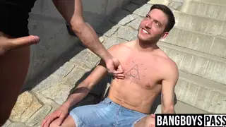 European Twink Services a Thick Cock Outdoors for Cash